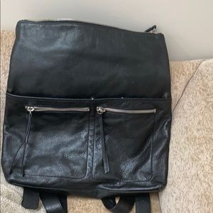 Margot black large soft leather backpack